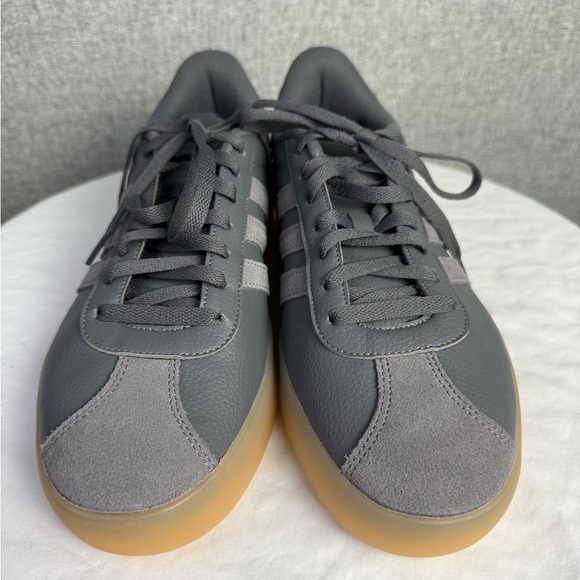 Adidas Charcoal Gray Gum Sole Low Laceup VL COURT Shoes 3.0 Sneakers Size 11 NEW - Picture 4 of 8